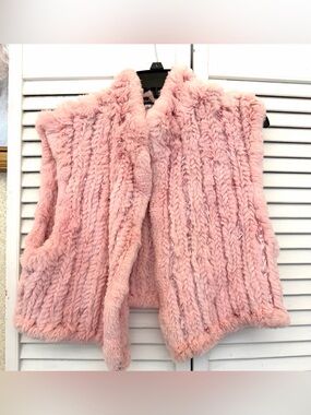 Mitchie’s Pink Rabbit fur Vest - Soft Plush Layering Vest